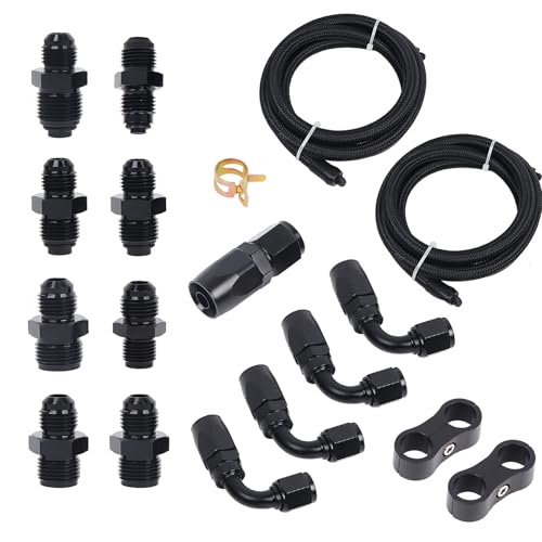 LokoCar AN6 Power Steering Pump Hose Fitting Kit Return to Reservoir Hose Kit for Pump Mount Reservoir Compatible with LS Swap LS1 LS3 - Image 1