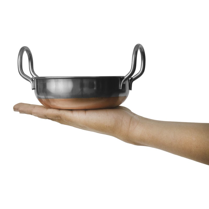 Spillbox Pre-Seasoned Stainless Steel Induction Bottom kadai,Kadhai Tadka Pan,Fry Pan,thalippu Set 3 - Image 5