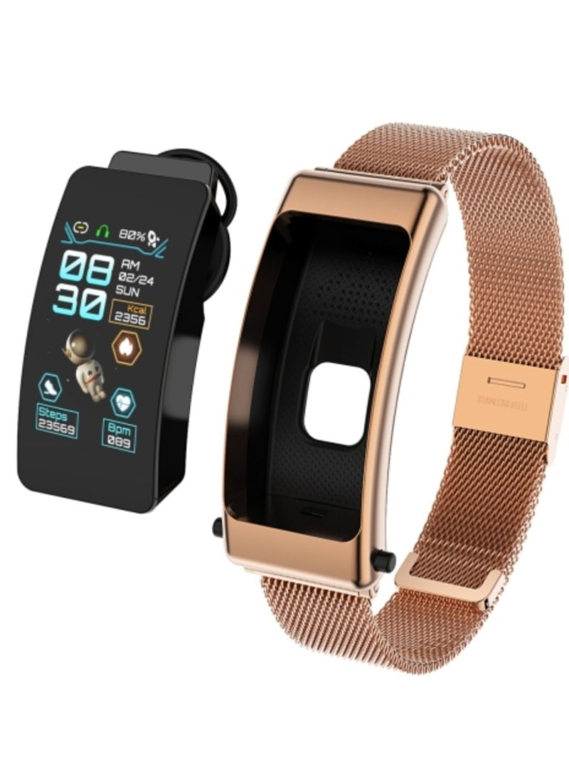 AROAQ K50 1.08 inch Steel Band Two -in-ONE TWS Earphone Detachable IP67 Waterproof Smart Watch Support Bluetooth Call  - Image 1