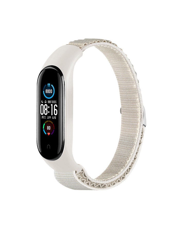 O Ozone - Alpine Loop Compatible with Xiaomi Mi Band 7/ 6/ 5 Soft Breathable Nylon Sport Strap with Metal G Hook Replacement Wristband for Women Men (White) - Image 1