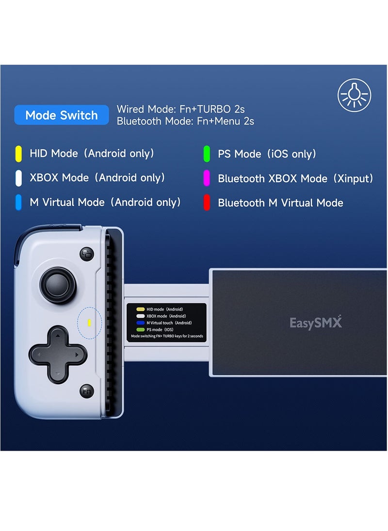 EasySMX - EasySMX M05 Mobile Gaming Controller, for iPhone 15 Series (USB-C),Android Gaming Controller, with Hall Trigger, Advanced Vibration, Plug & Play, Bluetooth (Type-C) - Image 1