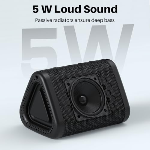 Bobtot Portable Bluetooth Speaker Wireless, IPX7 Small Shower Speaker Waterproof, 15H Playing Time, Loud and Stereo Sound with Bass, TWS Pairing for Party, Camping, Travel, Black - Image 2