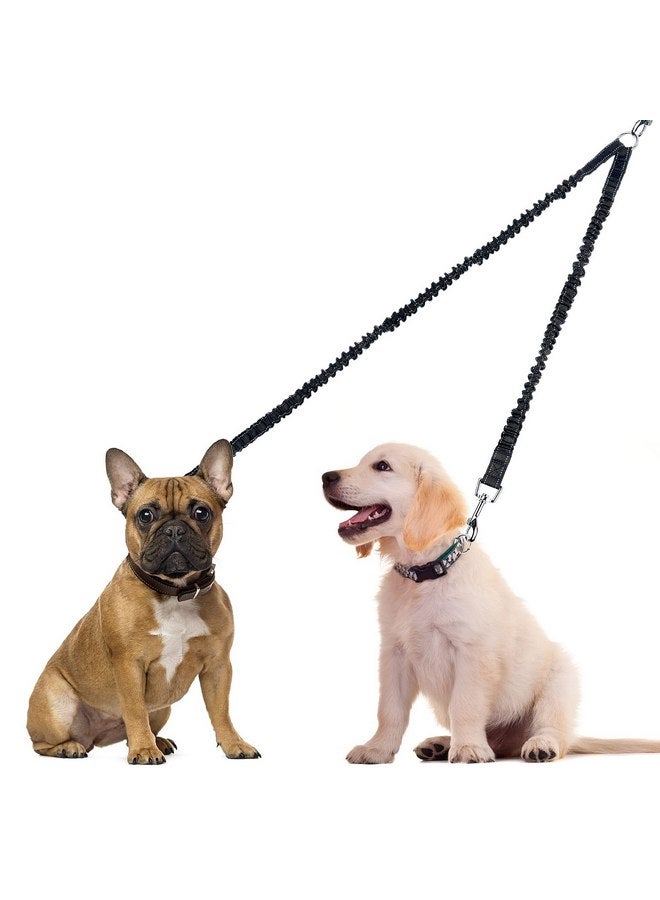 cobee Double Dog Leashes, 360° Swivel Rotation No Tangle Dual Dog Lead Splitter with Adjustable Length Buckle Double Dog Walking & Training Leash No Slip Leash for Outside Running(Black) - Image 1