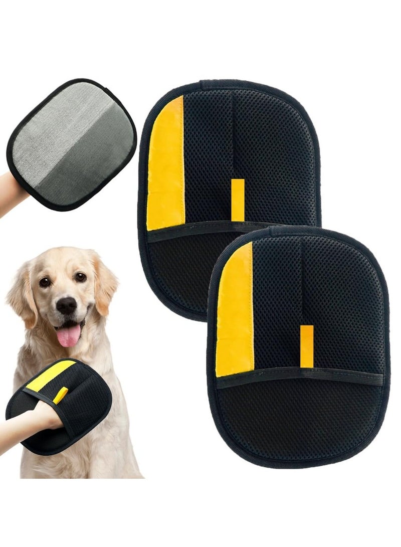 2Pcs Electrostatic Gloves Pet Hair Removal, Pet Hair Remover Glove, Washable Reusable Dogs Cats Hair Gloves for Furniture Bed Sheets Couch Clothes Carpet Car Seat - Image 1