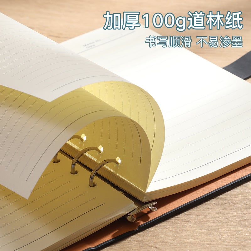 A5 Hollow Loose-Leaf Business Office Record Removable Shell Meeting Notepad Gift Boxed High-End Notebook - Image 4