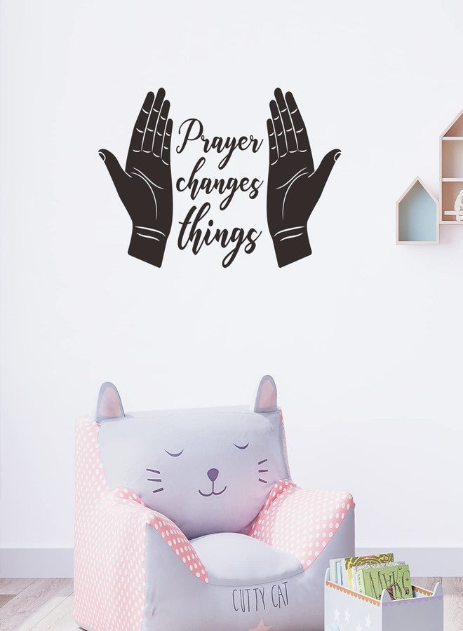 Cuayaes Prayer Changes Things Wall Decal Christian Praise God DIY Art Sticker Vinyl Religious Quote Words Inspiring Sayings Stickers - Image 3