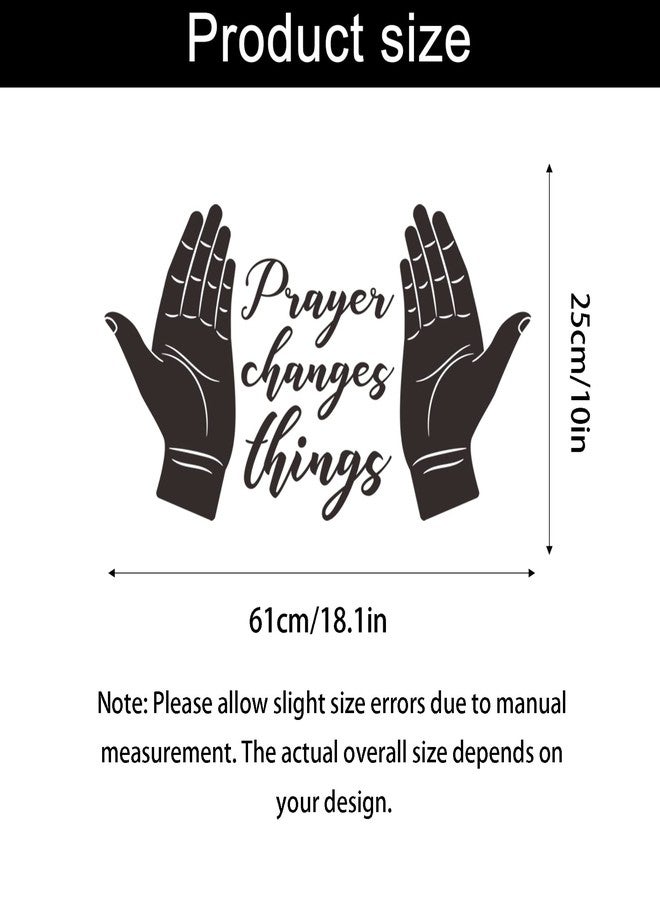 Cuayaes Prayer Changes Things Wall Decal Christian Praise God DIY Art Sticker Vinyl Religious Quote Words Inspiring Sayings Stickers - Image 2