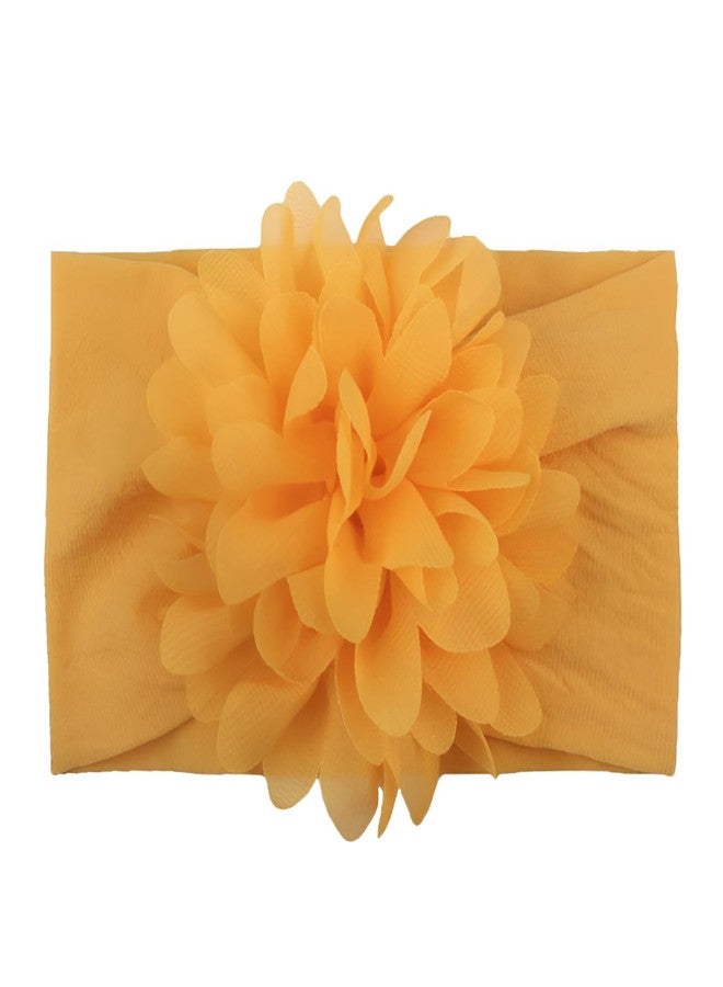SYGA Baby Headbands Nylon Flower Soft Stretchable Hairband for Newborn Infant Toddler Kids For 0-3 Year - Khaki Yellow - Image 2
