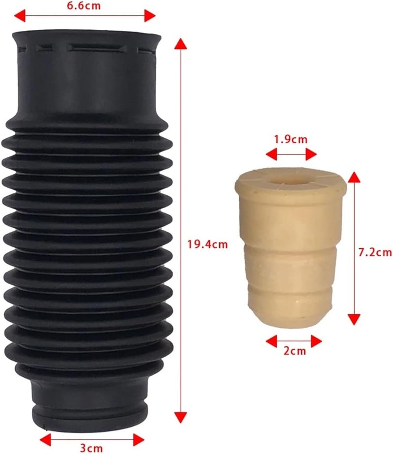 QASULER Car Front Shock Absorber Buffer Rubber Boot Set - Image 2
