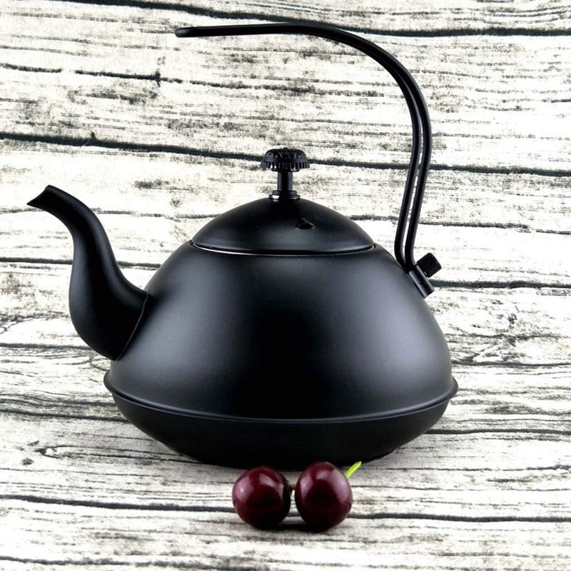 klarako 2L Tea Kettle Stovetop Whistling Stainless Steel Premium Sturdy Teapot for Stovetop  Black, 13X14X10cm - Image 3