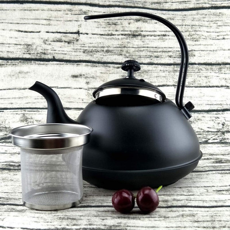klarako 2L Tea Kettle Stovetop Whistling Stainless Steel Premium Sturdy Teapot for Stovetop  Black, 13X14X10cm - Image 5