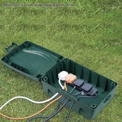 MASTERPLUG IP54 Weatherproof Enclosure Box for Outdoor Electrical Power Connections  Green - Image 2