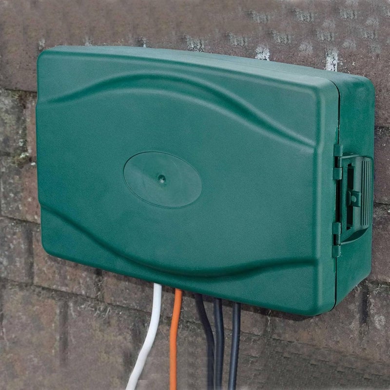 MASTERPLUG IP54 Weatherproof Enclosure Box for Outdoor Electrical Power Connections  Green - Image 1