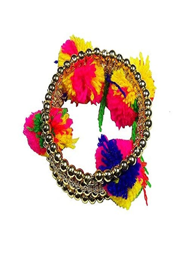 Salvus App SOLUTIONS Beautifully Handmade Fashionable Pom Pom Bracelets Set of 2 - Free Size - Image 3