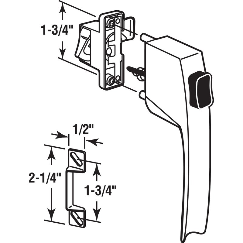 Prime-Line K 5145 Screen and Storm Door Push Button Latch Set With Night Lock â€“ Replace Old or Damaged Screen/Storm Door Handles â€“ White Finish, Fits Doors 5/8 â€“ 1-1/4 in. Thick (Single Pack) - Image 2