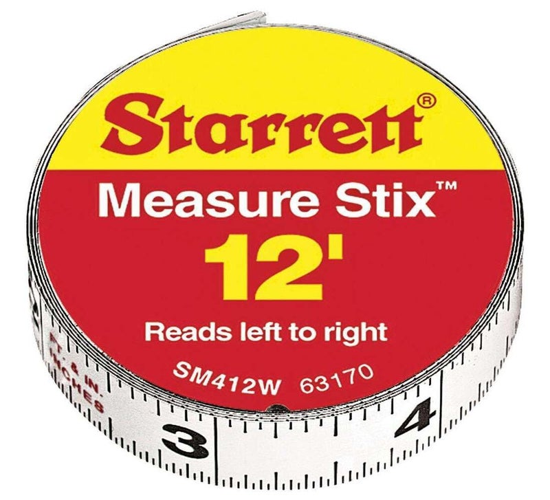 Starrett LS STARRETT SM412W 12 x 12 Measure Stix Tape W Adhesive Backing 1EA - Image 4