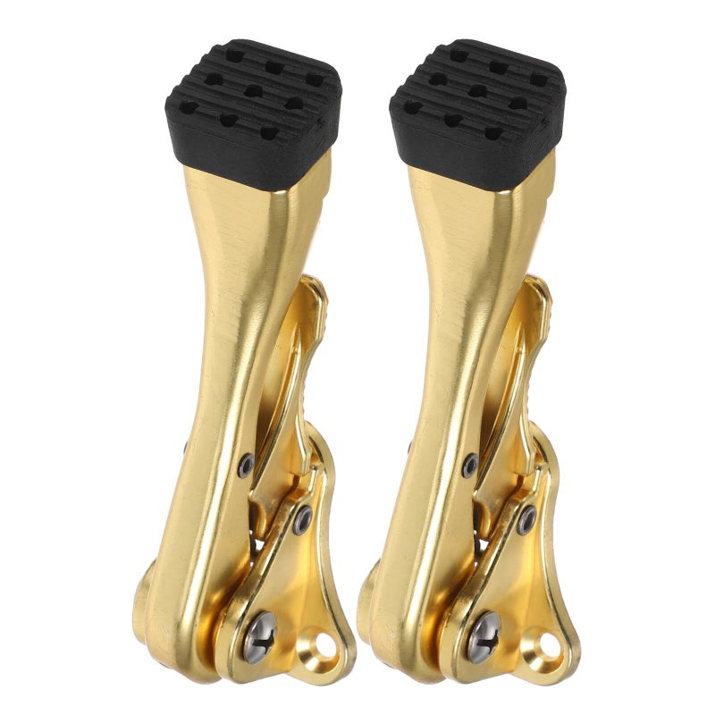 2pcs Adjustable Height Door Stopper With Foot Pedal Zinc Alloy Cylindrical Doorstop Extender For Floor And Wall Protection Home Office - Image 2