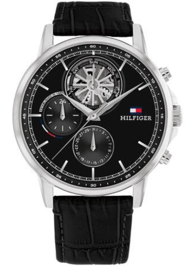 TOMMY HILFIGER Men's Black Dial Analog Quartz Watch 44 mm -  1710605 