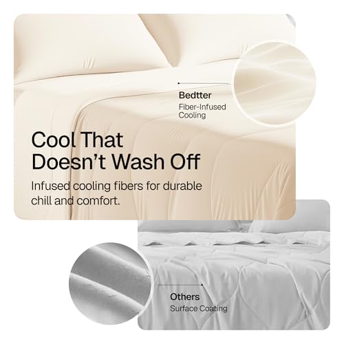 Bedtter Cooling Blanket for Hot Sleepers, Lightweight Breathable Summer Throw with Dual-Sided Cooling, Soft Travel Blanket with Carry Bag, Ideal for Night Sweats, Couch & Sofa, Beige, 50"x60" - Image 3