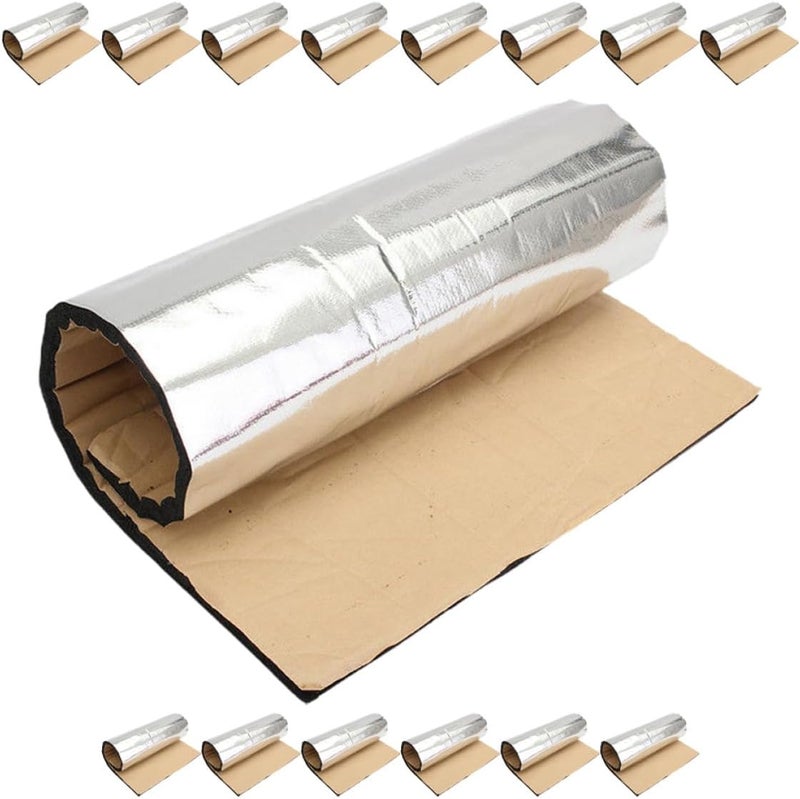 Outanaya 15pcs Car Heat Shield and Sound Deadener Mat Self-Adhesive Automotive Insulation Pads 250x180x10mm for Truck, Van, and Motorcycle Noise Reduction and Thermal Protection - Image 1