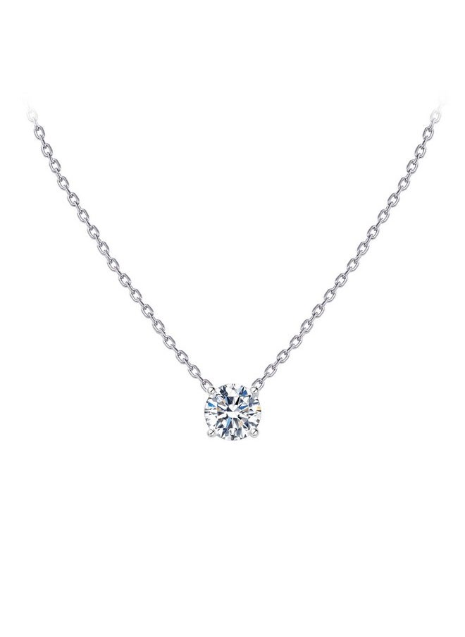 S.Leaf - Diamond Necklace Pendant Cubic Zirconia Tennis Necklace Solitaire Choker Necklace For Women Sterling Silver Birthday Gifts For Women - Image 1