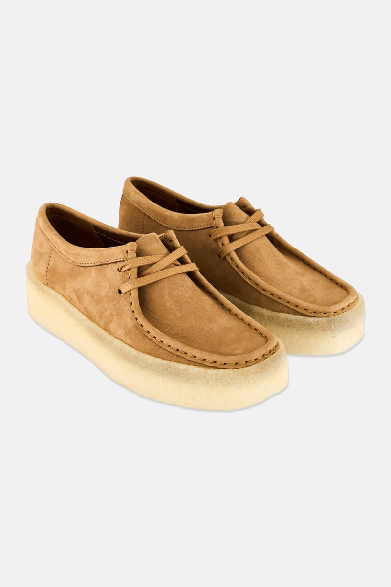 clarks Women Standard Wallabee Cup Lace Up Casual Shoes, Tan - Image 1
