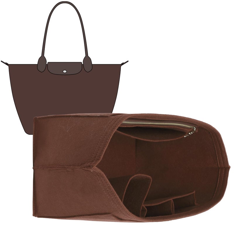 Doxo Purse Organizer Insert for Longchamp Le Pliage L Handbag Insert(L,Brown) - Image 1