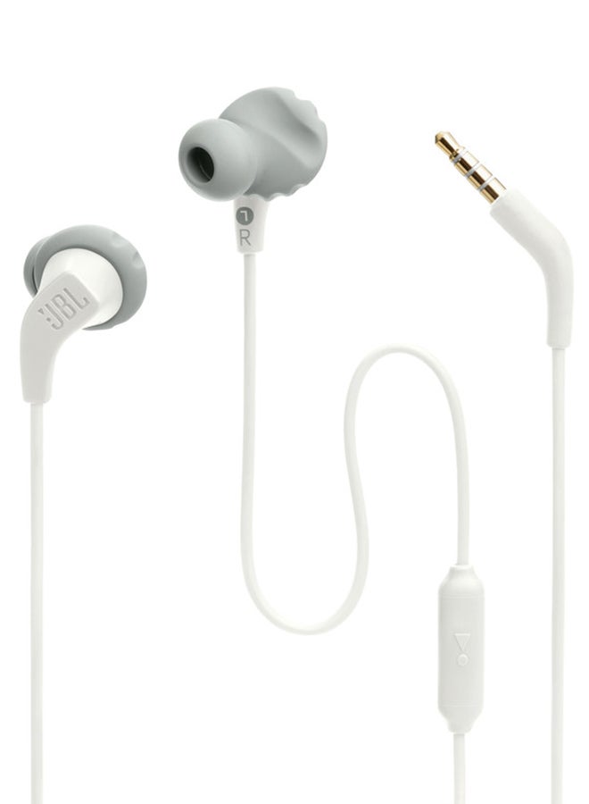 JBL Endurance Run 2 Waterproof Wired Sports In-Ear Headphones, Fliphook Design, Flexsoft Technology, Ipx5 Sweatproof, Hands-Free Calls, Magnetic Buds White - Image 2
