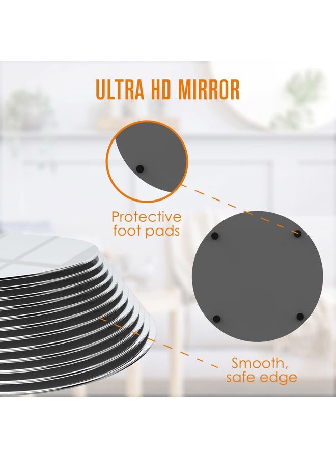Houseables Mirror Centerpieces For Tables, Round Mirrors For Centerpieces, Round Mirror Tray, Table Mirrors For Centerpieces, Mirror Plates For Centerpieces, Mirror Charger Plates, Mirror Candle Plate, 12”, 12PK - Image 3