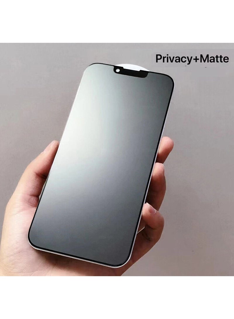 Glass Matte privacy screen protector compatible with iPhone 14  pro max , anti-glare, anti-spy, scratch-resistant, tempered glass layer, rounded edge, full coverage, soft and sensitive touch