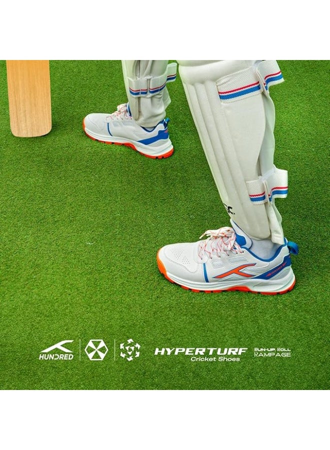 هندرد حذاء كريكت هاندرد هايبرترف - أبيض / أزرق / برتقالي - Image 2