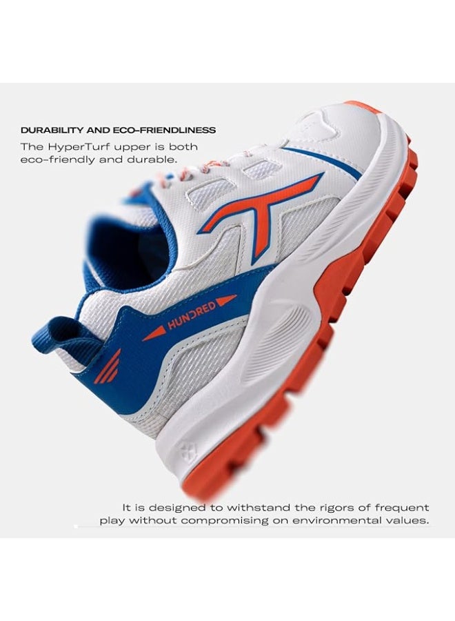 هندرد حذاء كريكت هاندرد هايبرترف - أبيض / أزرق / برتقالي - Image 3