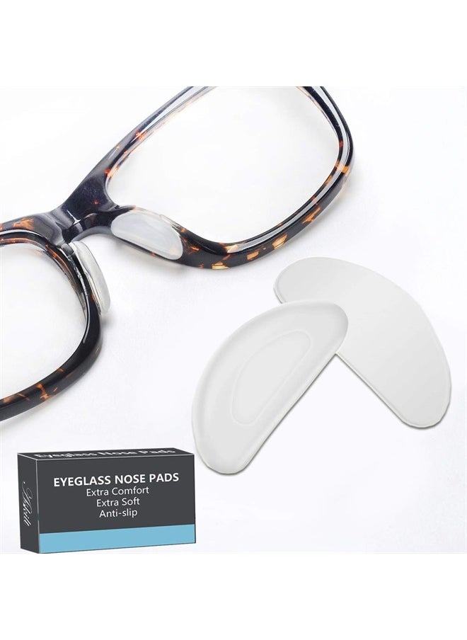 Askilt - Eyeglass Nose Pads, Adhesive Anti-Slip Nose Pads, Soft Silicone Nose Pad Cushion for Glasses, Eyeglasses, Sunglasses, 12 Pairs(Clear) - Image 1