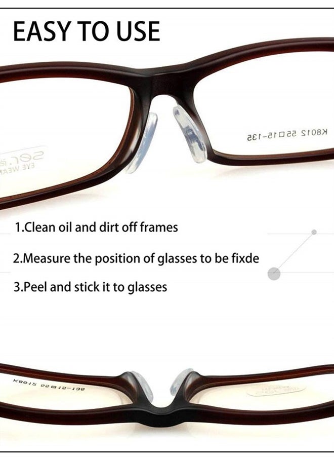 Askilt - Eyeglass Nose Pads, Adhesive Anti-Slip Nose Pads, Soft Silicone Nose Pad Cushion for Glasses, Eyeglasses, Sunglasses, 12 Pairs(Clear) - Image 1