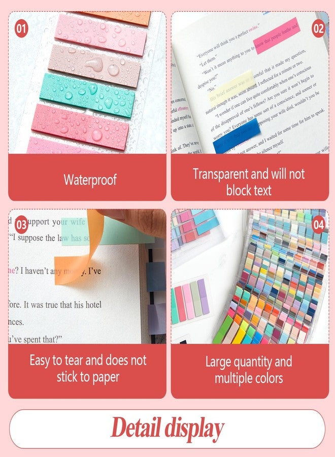 ReliThick 16000Pcs Annotation tabs Sticky Tabs for Books Transparent Sticky Notes 80 Color Writable Page Markers Book Flags Strip for Annotating Reading Supplies Bookish Gift - Image 4