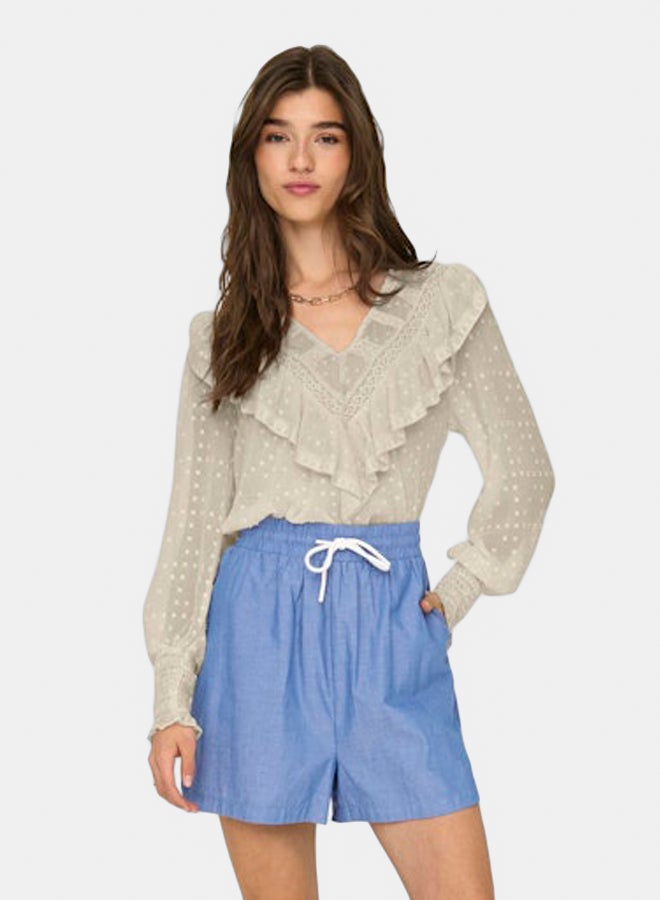 ONLY ONLY Womens Eleanor Life Longsleeve Dobby Top  - Image 1