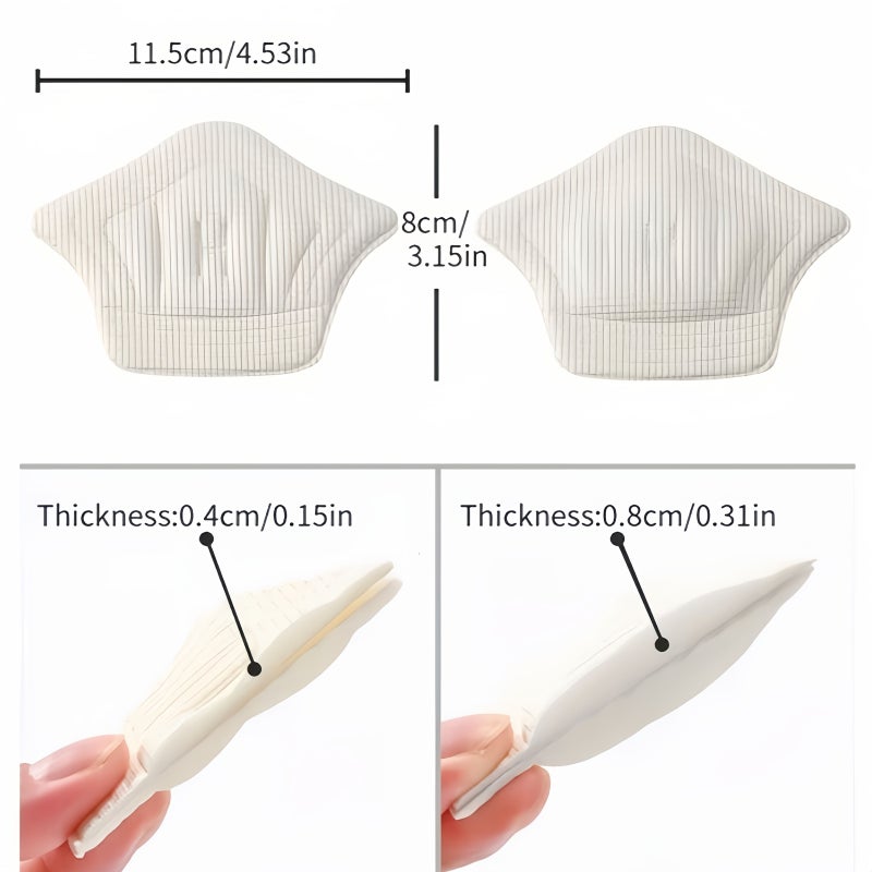 Black 3 Pairs Thick Self Adhesive Memory Foam Heel Pads Anti Wear Slip Protection Sticker - Image 2