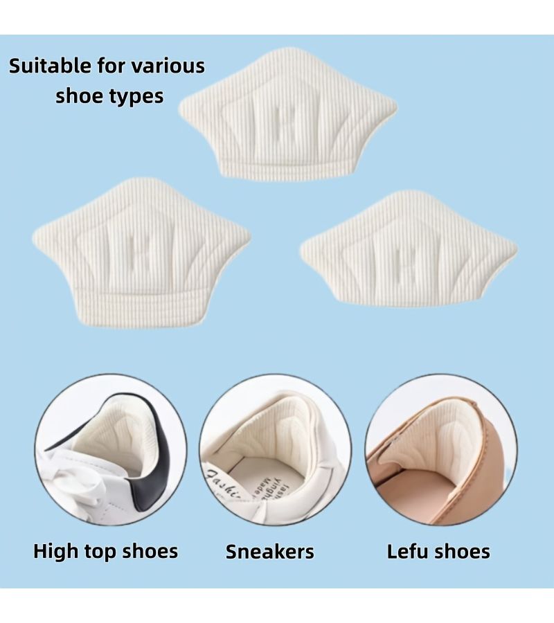 Black 3 Pairs Thick Self Adhesive Memory Foam Heel Pads Anti Wear Slip Protection Sticker - Image 5