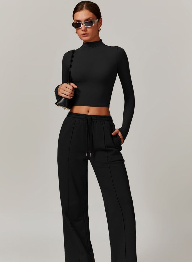 KAWN.YOGA Womens Mid Waist Oversized Wide Leg Joggers  - Image 4