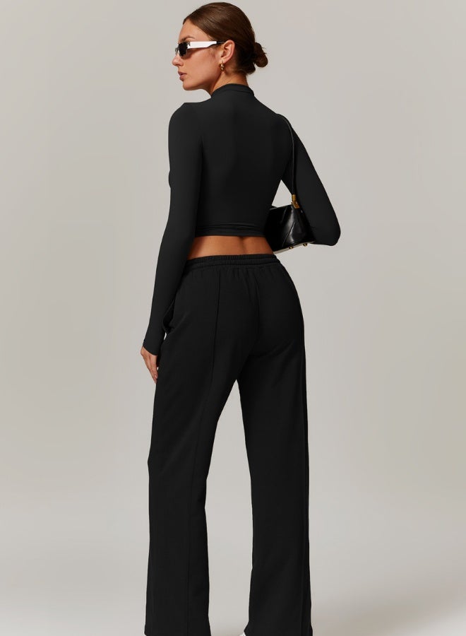 KAWN.YOGA Womens Mid Waist Oversized Wide Leg Joggers  - Image 5