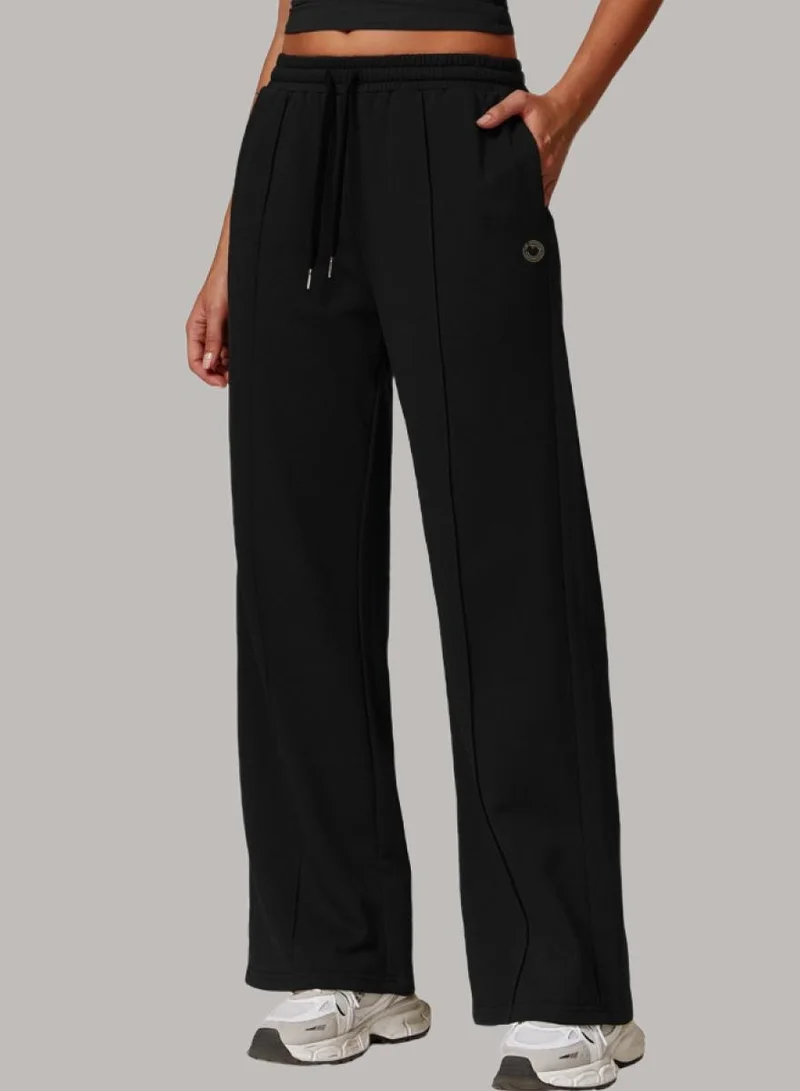Womens Mid Waist Oversized Wide Leg Joggers