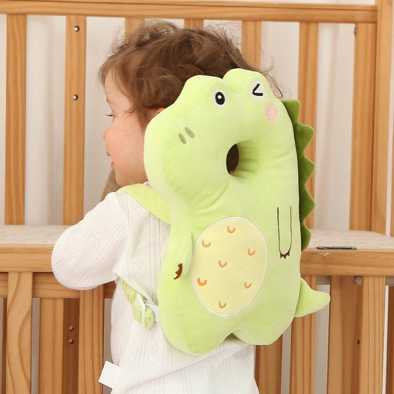 SOZOON Baby Head Protector Backpack - Soft & Lightweight Head Protection Pillow for Bebe Walking and Crawling(Dinosaur) - Image 1