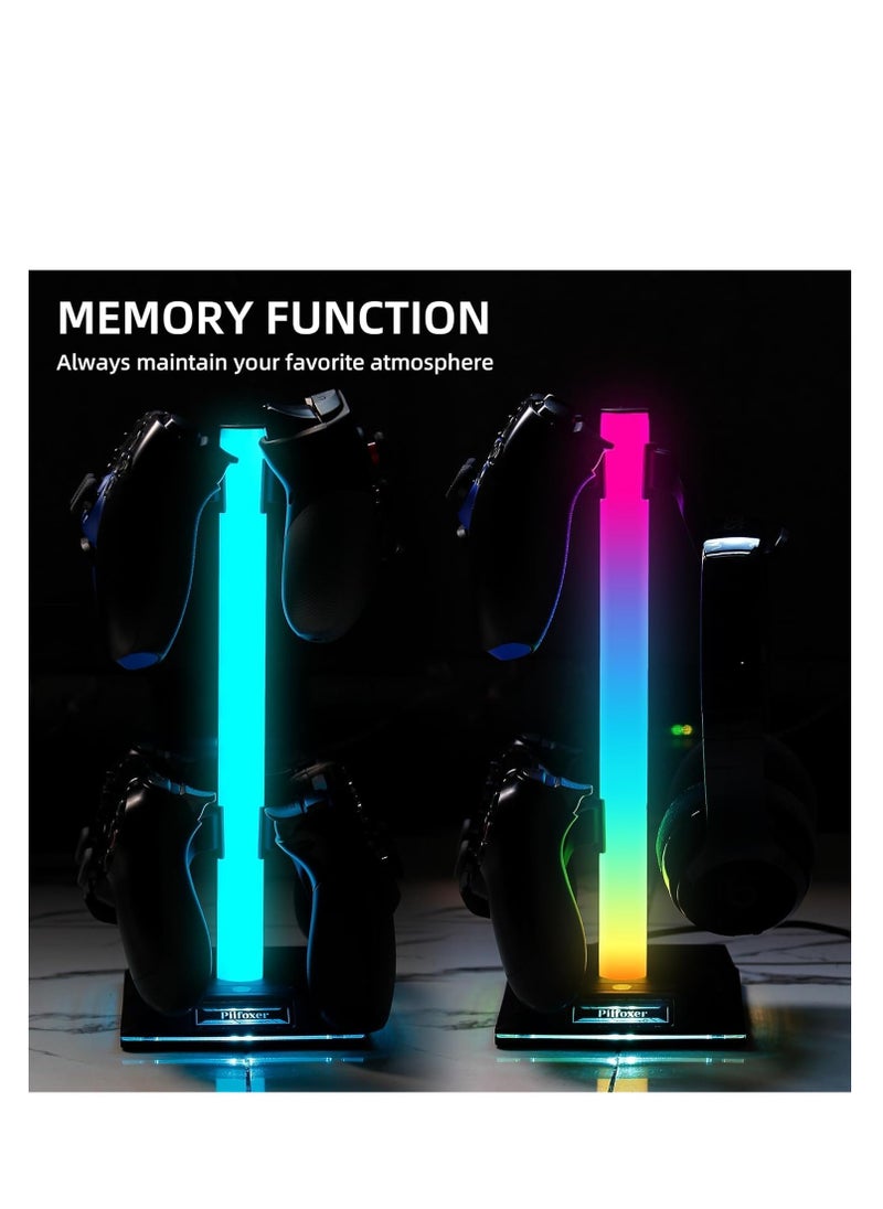 DMG TECH - RGB Gaming Controller Holder, Headphone Stand With 2 USB Charging and 1 Type-C, Controller Stand with 10 Light Mode and Memory Feature, Universal Headset Stand Accessories for Desk Gamers - Image 1