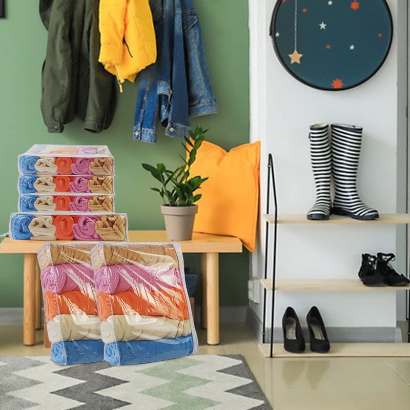 Hlimior 25Pcs Clear Vinyl Zippered Storage Bags - Blanket & Bed Sheet Organizer for Closet Linen & Sweater - Image 5