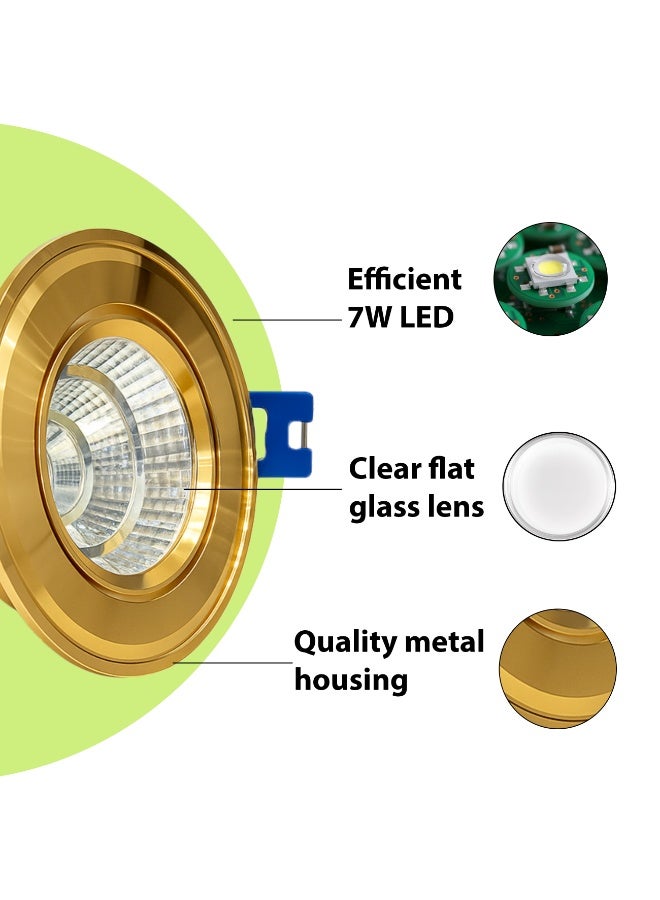 ALFRIDAY Recessed Downlight Warm White 3000K Dimmable Energy-Efficient 7W LED - Image 1