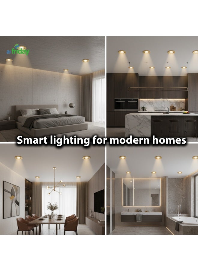 ALFRIDAY Recessed Downlight Warm White 3000K Dimmable Energy-Efficient 7W LED - Image 3