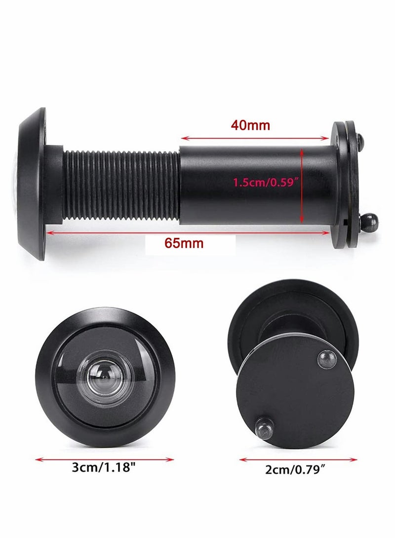 Safety Door Viewer Solid Brass 220° Viewer/Peephole with Heavy Duty Rotating Privacy Cover for 40mm to 65mm Doors Durable Home Office Hotel 2 Pack - Image 2