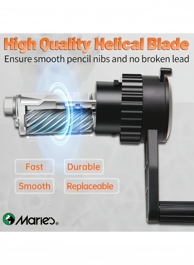 Maries Marie's Professional Pencil Sharpener for Artists - Adjustable 5-Stage Manual Sharpening, Fits 6-8.2mm Nibs, Ideal for Charcoal & Colored Pencils, Sketching and Drawing Essentials, Maries - Image 4