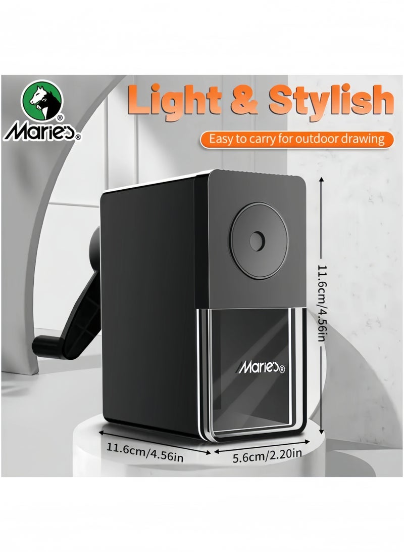 Maries Marie's Professional Pencil Sharpener for Artists - Adjustable 5-Stage Manual Sharpening, Fits 6-8.2mm Nibs, Ideal for Charcoal & Colored Pencils, Sketching and Drawing Essentials, Maries - Image 2