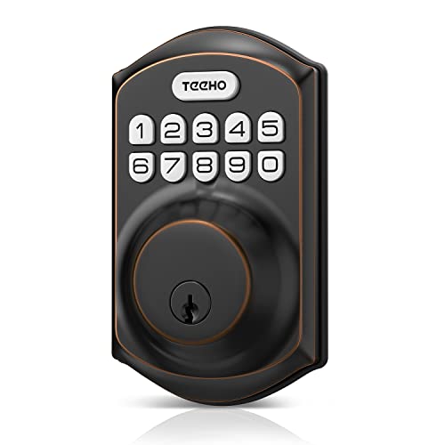 TEEHO TE001 Keyless Entry Door Lock with Keypad - Smart Deadbolt Lock for Front Door with 2 Keys - Auto Lock - Easy Installation - Oil-Rubbed Bronze - Image 1